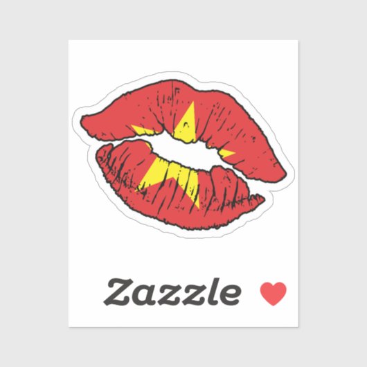 Sticker Drapeau d'amour vietnamien (Feuille)