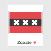 Sticker Drapeau d'Amsterdam, la Pays-Bas (Feuille)