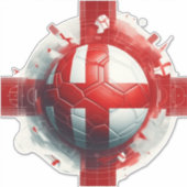 Sticker Drapeau d'Angleterre avec football (Devant)