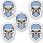 Sticker Drapeau d'Argentine Crâne Souriant (Recto)