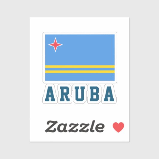 Sticker Drapeau d'Aruba (Feuille)