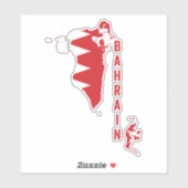 Sticker Drapeau de Bahreïn sur la carte du pays (Feuille)