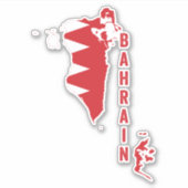 Sticker Drapeau de Bahreïn sur la carte du pays (Devant)