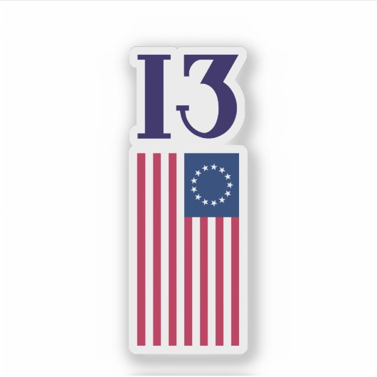 Sticker Drapeau de Betsy Ross des treize colonies (Devant)