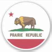 Sticker Drapeau de bison de la République des Prairies Gra (Devant)