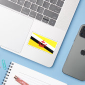 Sticker Drapeau de Brunei (Ordinateur portable avec iPhone)