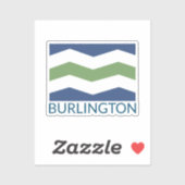 Sticker Drapeau de Burlington, Vermont (Feuille)