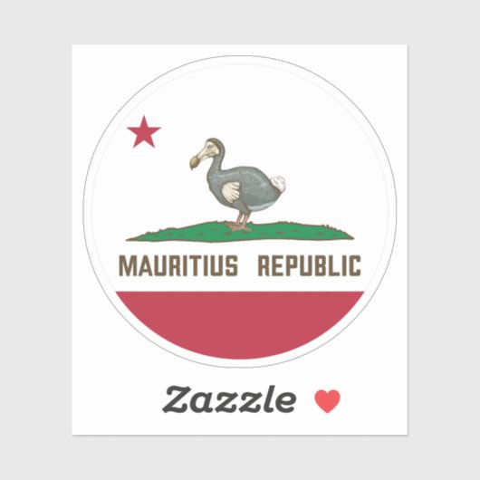 Sticker Drapeau de Californie de la République Maurice (Feuille)