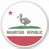 Sticker Drapeau de Californie de la République Maurice (Devant)