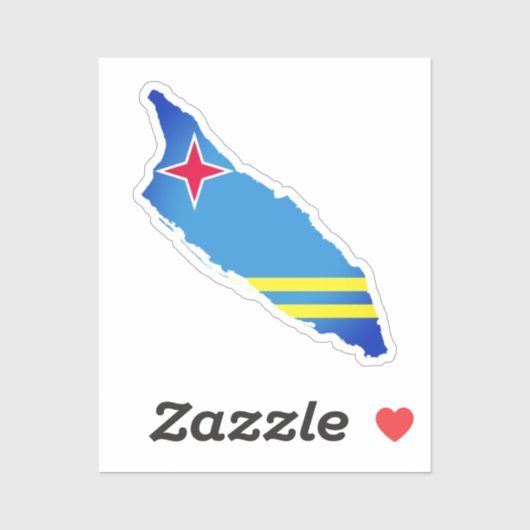 Sticker Drapeau de carte d'Aruba (Feuille)