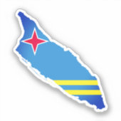 Sticker Drapeau de carte d'Aruba (Recto)
