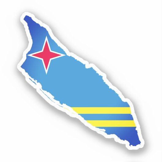 Sticker Drapeau de carte d'Aruba (Recto)