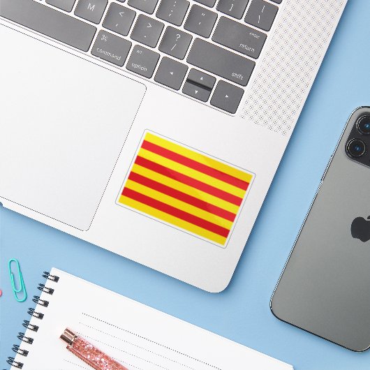 Sticker Drapeau de Catalogne (Ordinateur portable avec iPhone)