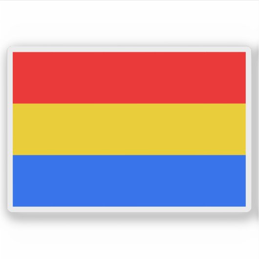 Sticker Drapeau de Český Těšín, République tchèque (Devant)