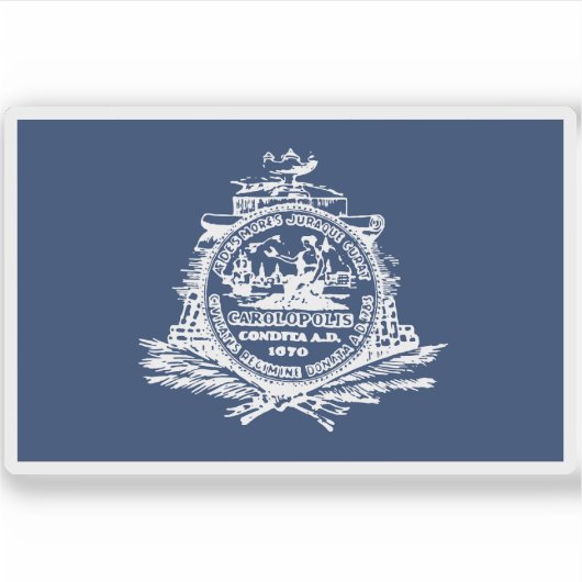 Sticker Drapeau de Charleston, Caroline du Sud (Devant)