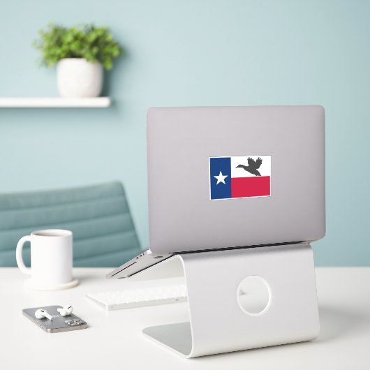Sticker Drapeau de chasse au canard du Texas (Ordinateur portable sur le bureau)