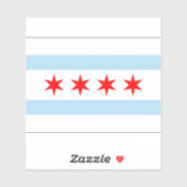 Sticker Drapeau de Chicago (Feuille)