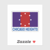 Sticker Drapeau de Chicago Heights, Illinois (Feuille)