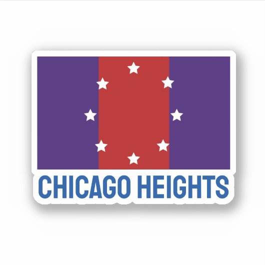 Sticker Drapeau de Chicago Heights, Illinois (Devant)