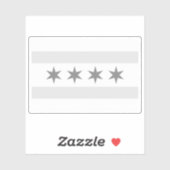 Sticker Drapeau de Chicago Noir (Feuille)