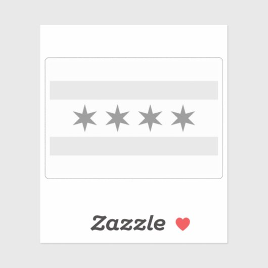 Sticker Drapeau de Chicago Noir (Feuille)