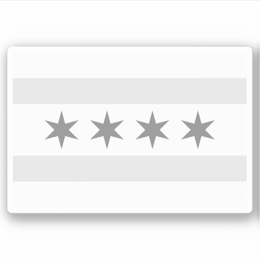 Sticker Drapeau de Chicago Noir (Devant)