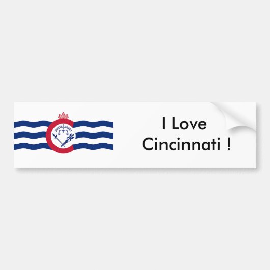 Sticker Drapeau de Cincinnati, État de l'Ohio, Éta (Devant)