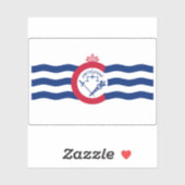 Sticker Drapeau de Cincinnati, Ohio (Feuille)