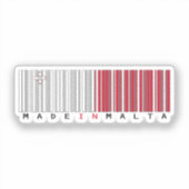 Sticker Drapeau de code-barres fait à Malte (Recto)