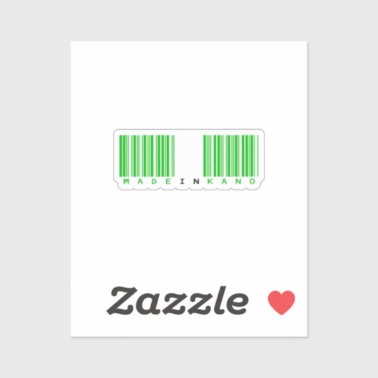 Sticker Drapeau de code-barres fait dans l'État de Kano (Feuille)