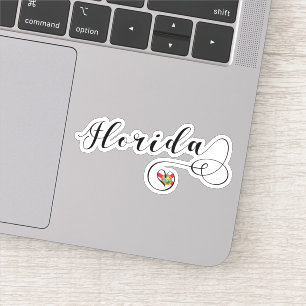 Sticker Drapeau de coeur de la Floride