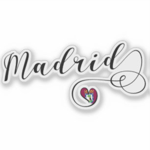 Sticker Drapeau de coeur de Madrid