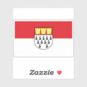 Sticker Drapeau de Cologne (Cologne), Allemagne (Feuille)