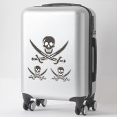 Sticker Drapeau de crâne obsidien Drapeau de pirate Calico (Sur valise)