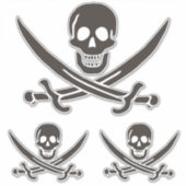 Sticker Drapeau de crâne obsidien Drapeau de pirate Calico (Devant)