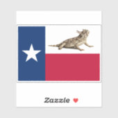 Sticker Drapeau de crapaud à la corne du Texas (Feuille)