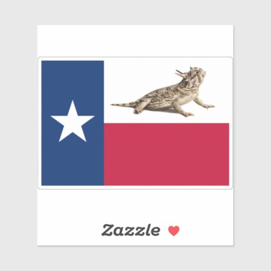 Sticker Drapeau de crapaud à la corne du Texas (Feuille)