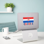 Sticker Drapeau de Croatie (Ordinateur portable sur le bureau)