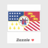 Sticker Drapeau de Detroit, Michigan (Feuille)