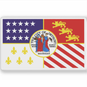 Sticker Drapeau de Detroit, Michigan (1976-2000)