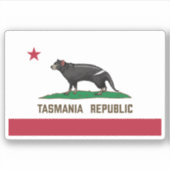 Sticker Drapeau de diable de Tasmanie (Devant)