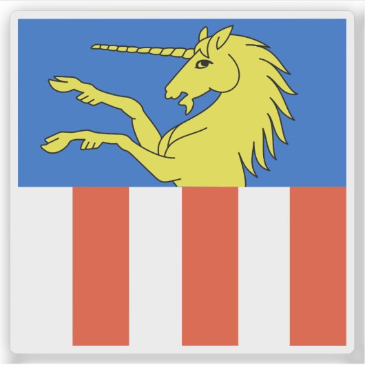 Sticker Drapeau de Dübendorf (Duebendorf), Suisse (Devant)