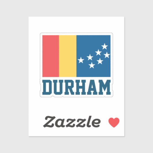 Sticker Drapeau de Durham, Caroline du Nord (Feuille)