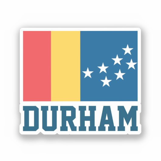 Sticker Drapeau de Durham, Caroline du Nord (Recto)