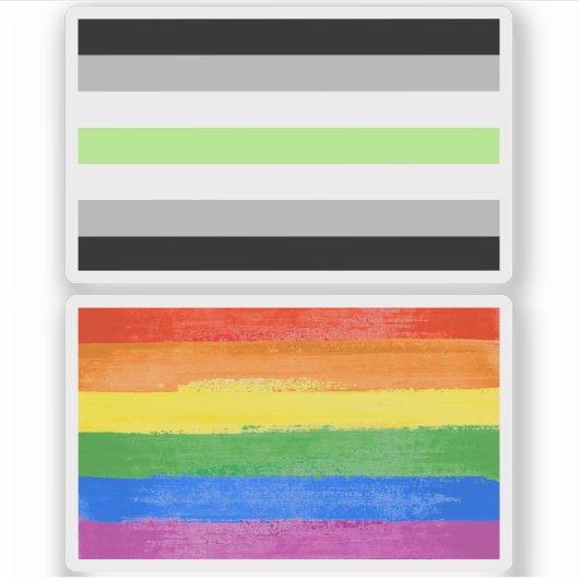 Sticker Drapeau de fierté agender (Devant)