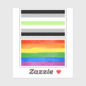 Sticker Drapeau de fierté agender (Feuille)