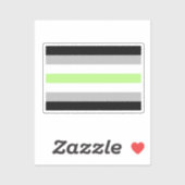 Sticker Drapeau de fierté agender (Feuille)