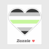 Sticker Drapeau de fierté agender cœur (Feuille)