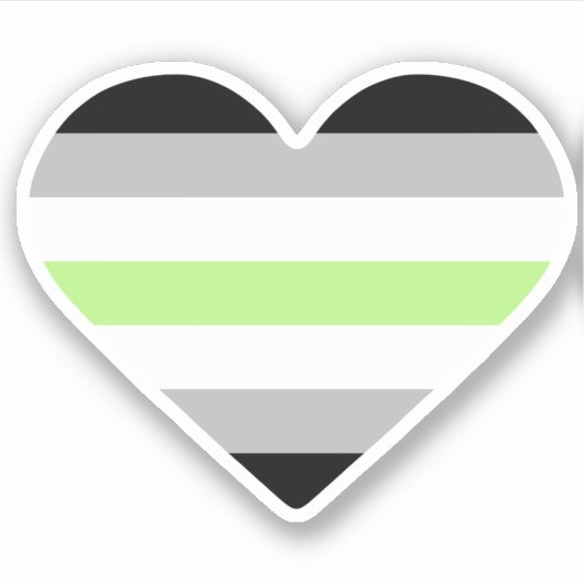 Sticker Drapeau de fierté agender cœur (Devant)
