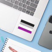 Sticker Drapeau de fierté asexué (Ordinateur portable avec iPhone)